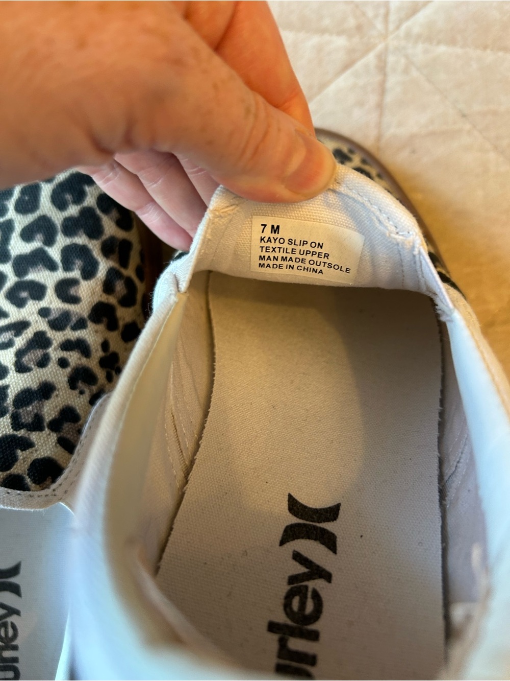 Hurley Leopard Print Slip-On Sneakers women’s US 7 - Picture 4 of 8